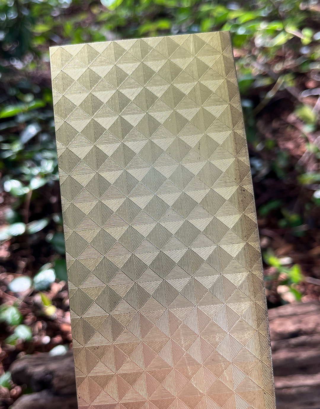 BSP226 "Striped Triangles" Patterned Brass Sheet 2-1/2" Wide