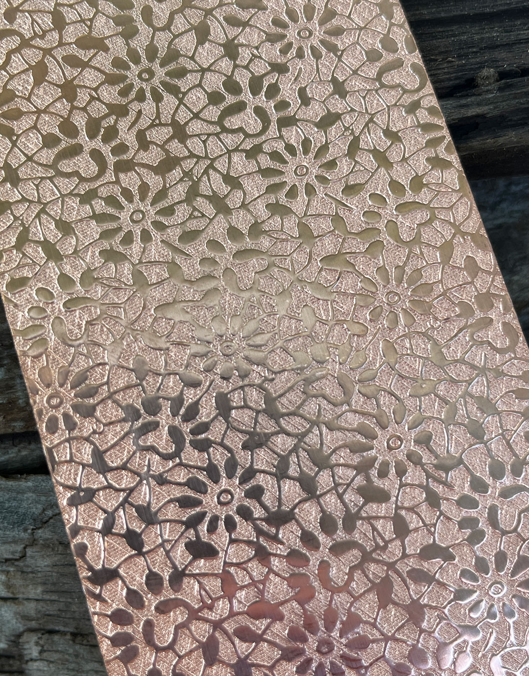 CSP246 "Floral" Patterned Copper Sheet 2-1/2" Wide