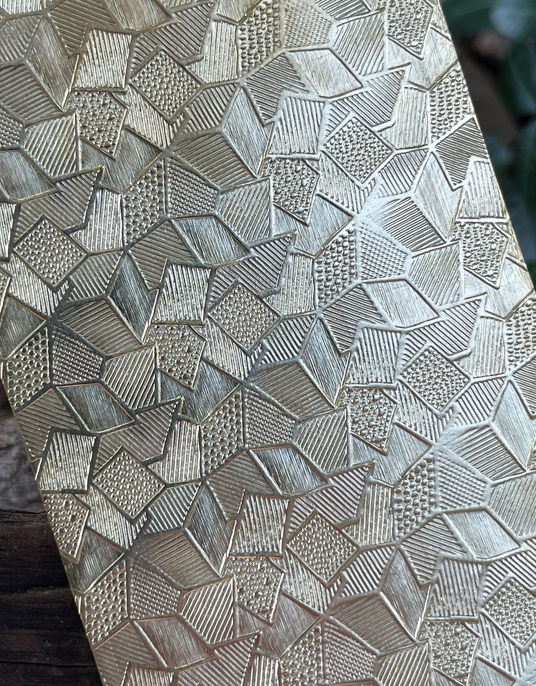 BSP250 "Multi Geometric" Patterned Brass Sheet 2-1/2" Wide