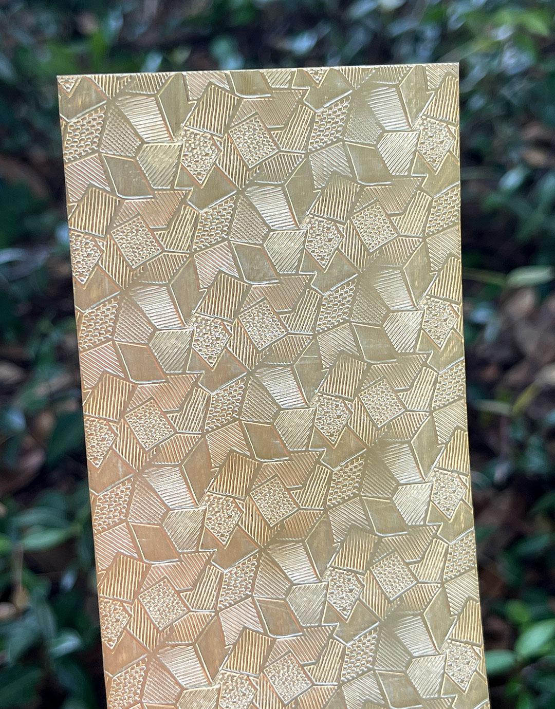 BSP250 "Multi Geometric" Patterned Brass Sheet 2-1/2" Wide