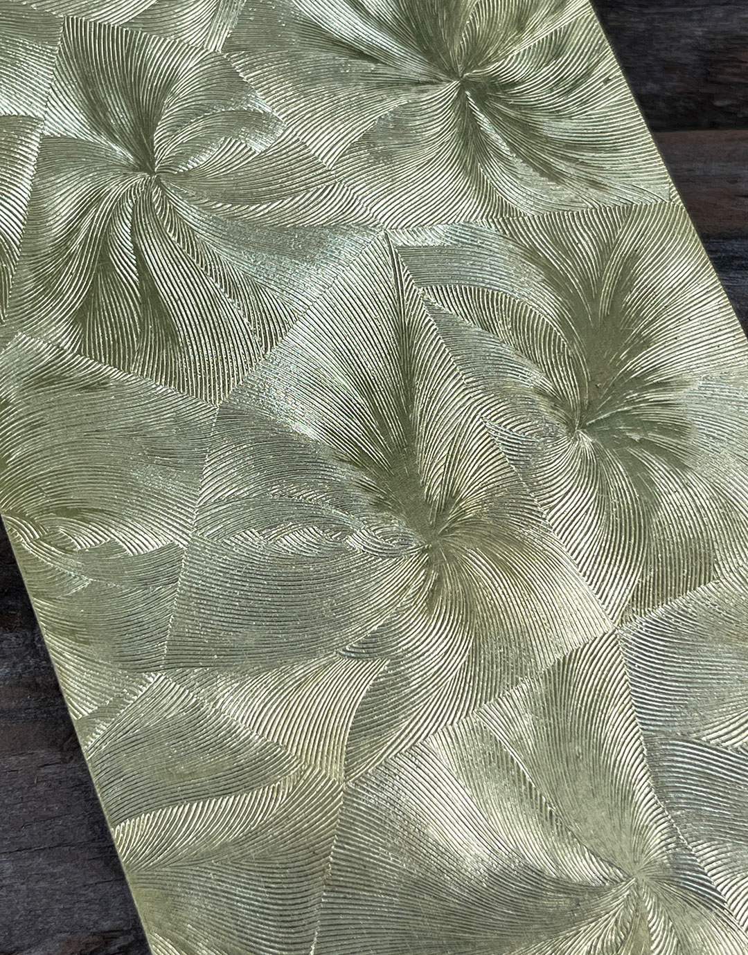 BSP253 "Spiral" Patterned Brass Sheet 2-1/2" Wide