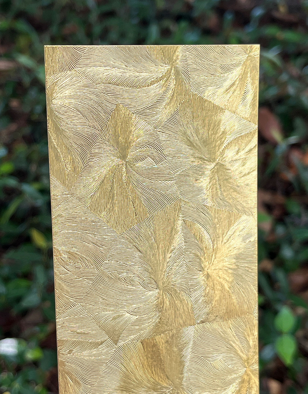 BSP253 "Spiral" Patterned Brass Sheet 2-1/2" Wide