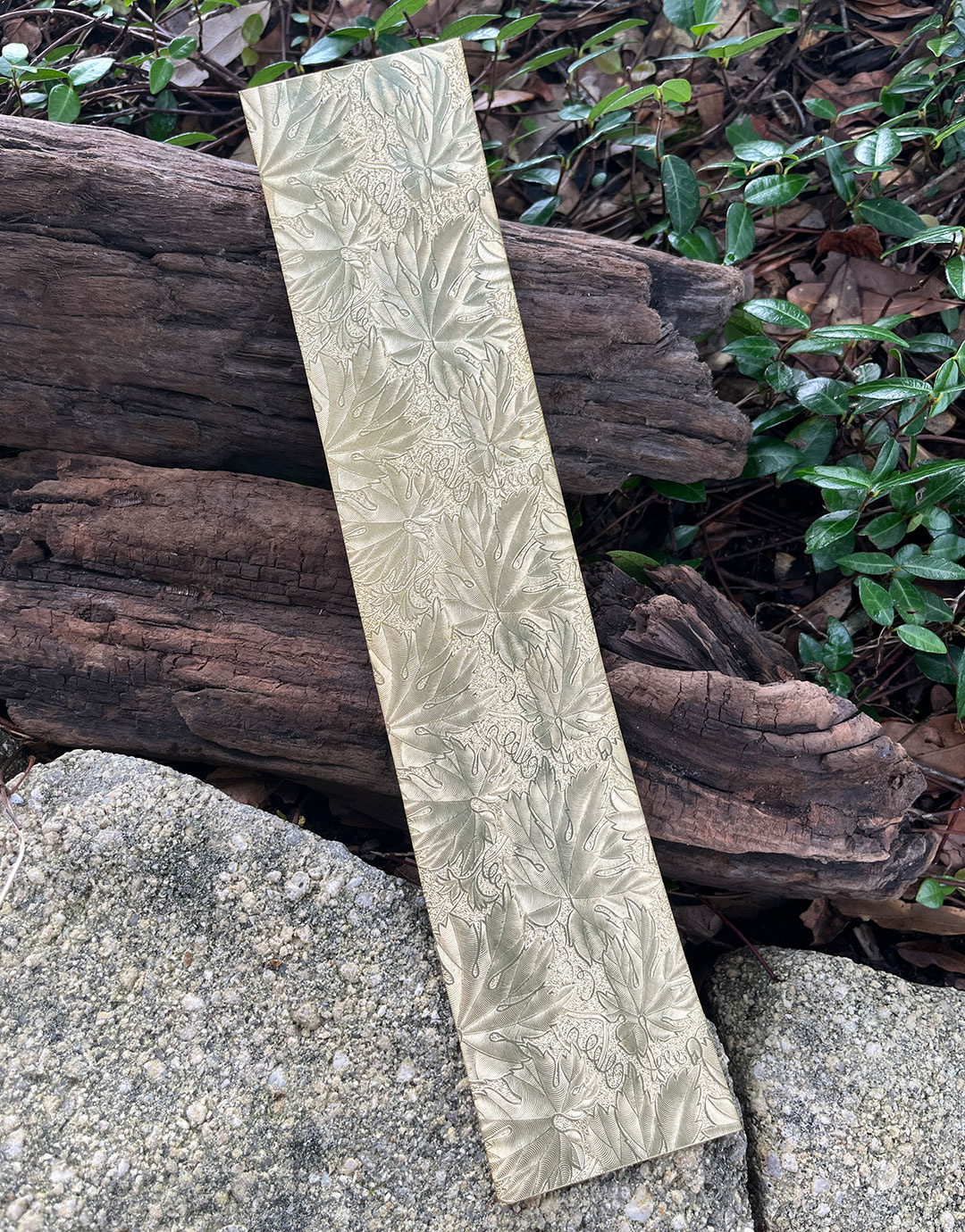 BSP241 "Leaf" Patterned Brass Sheet 2-1/2" Wide