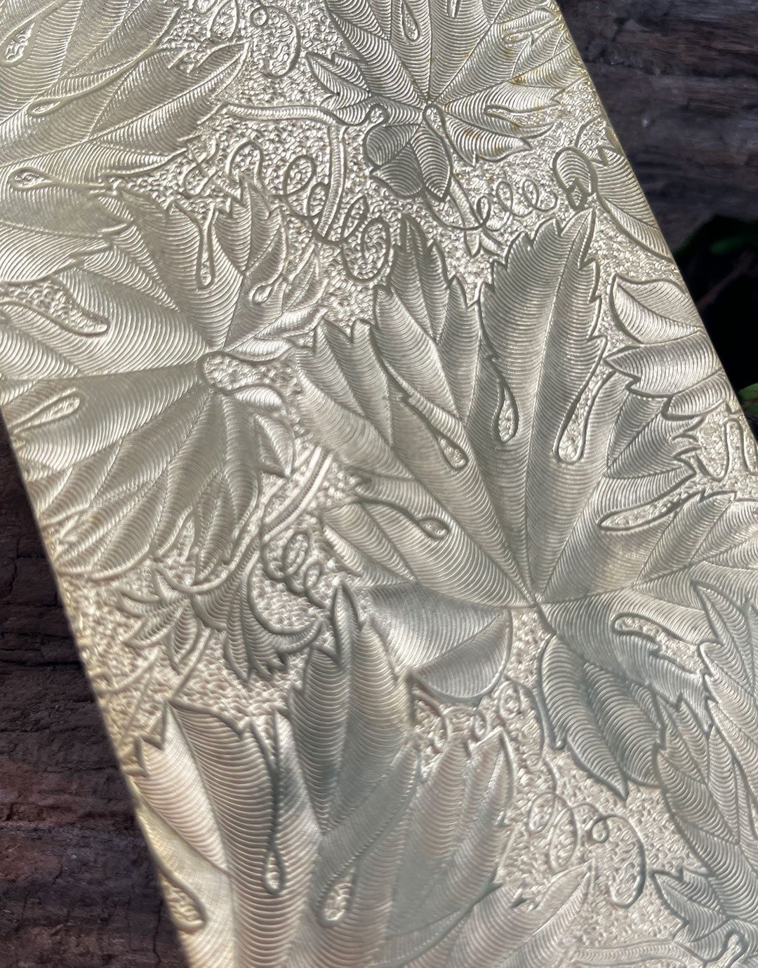 BSP241 "Leaf" Patterned Brass Sheet 2-1/2" Wide