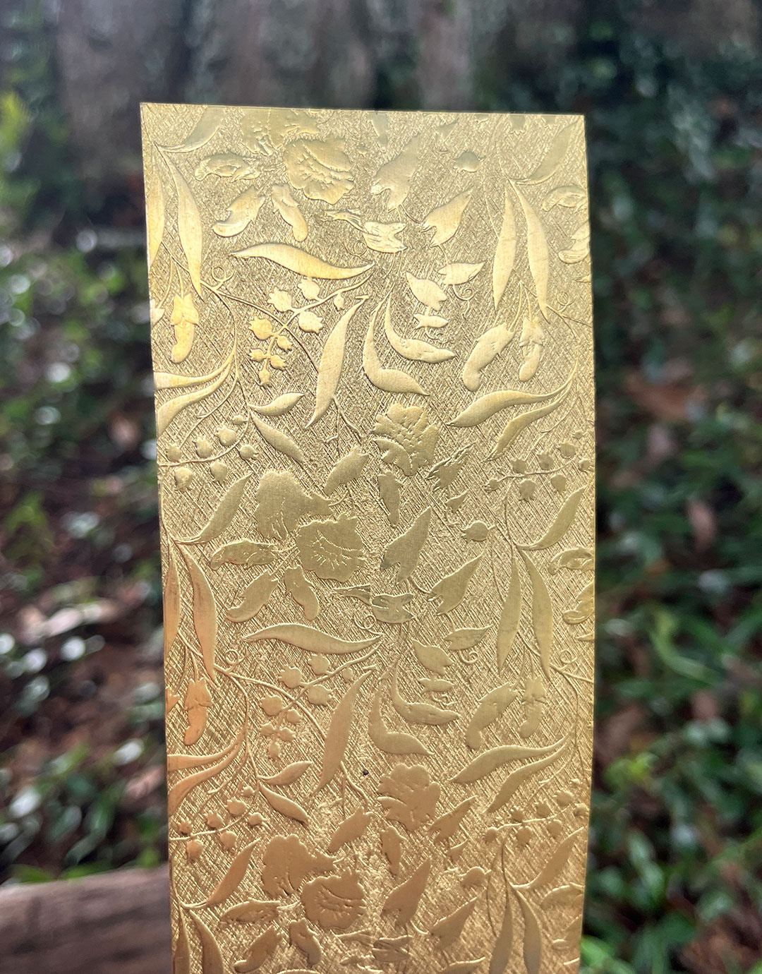 BSP242 "Holiday Floral" Patterned Brass Sheet 2-1/2" Wide