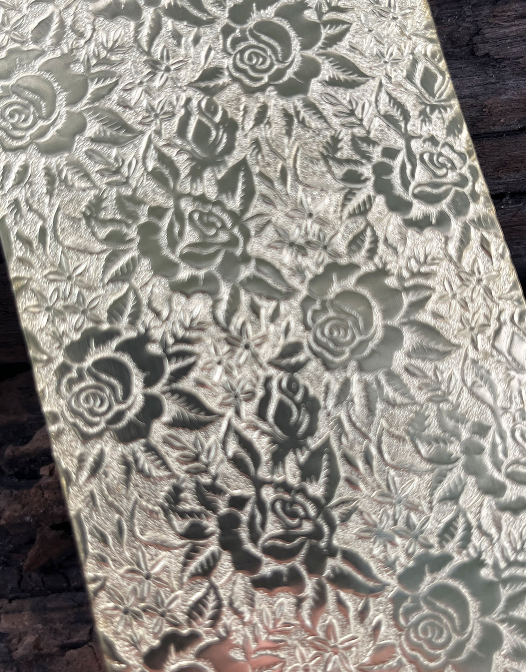BSP243 "Rose" Patterned Brass Sheet 2-1/2" Wide