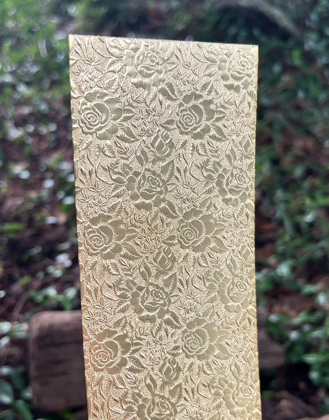 BSP243 "Rose" Patterned Brass Sheet 2-1/2" Wide
