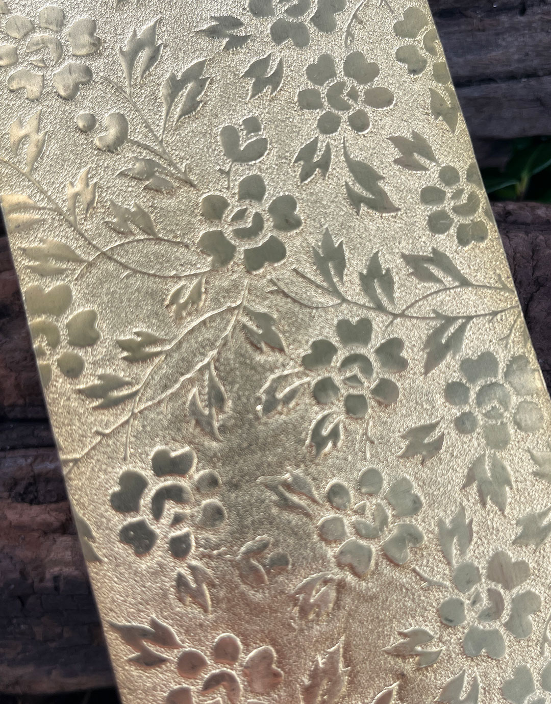 BSP244 "Floral" Patterned Brass Sheet 2-1/2" Wide