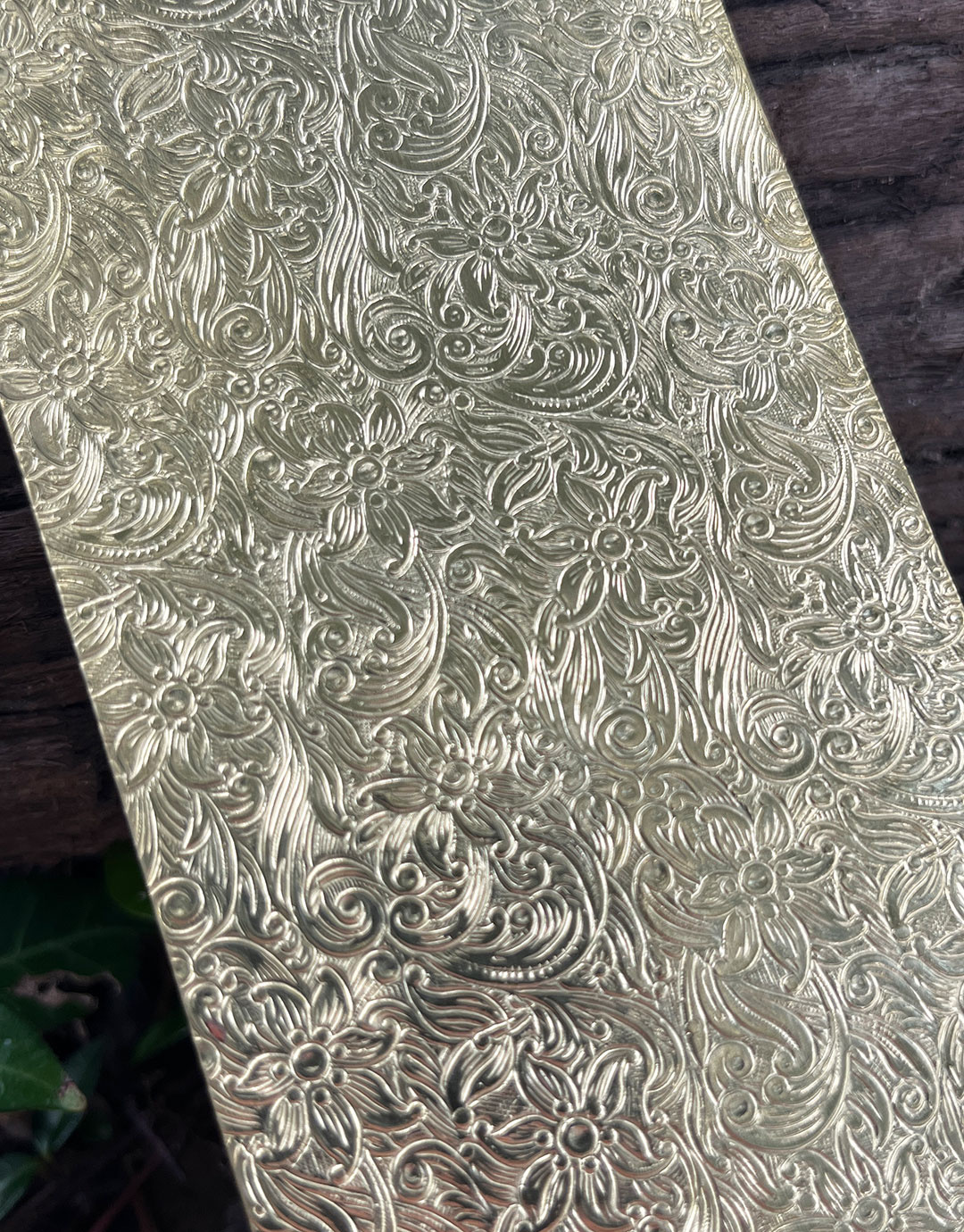 BSP245 "Royal Floral" Patterned Brass Sheet 2-1/2" Wide