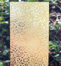 BSP246 "Geometric Floral" Patterned Brass Sheet 2-1/2" Wide