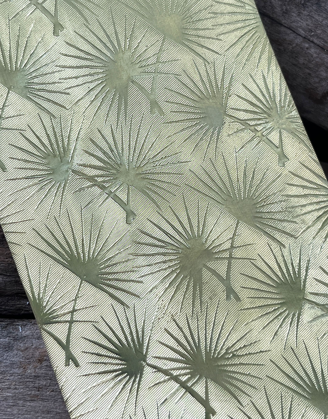 BSP265 "Spiky Leaf" Patterned Brass Sheet 2-1/2" Wide