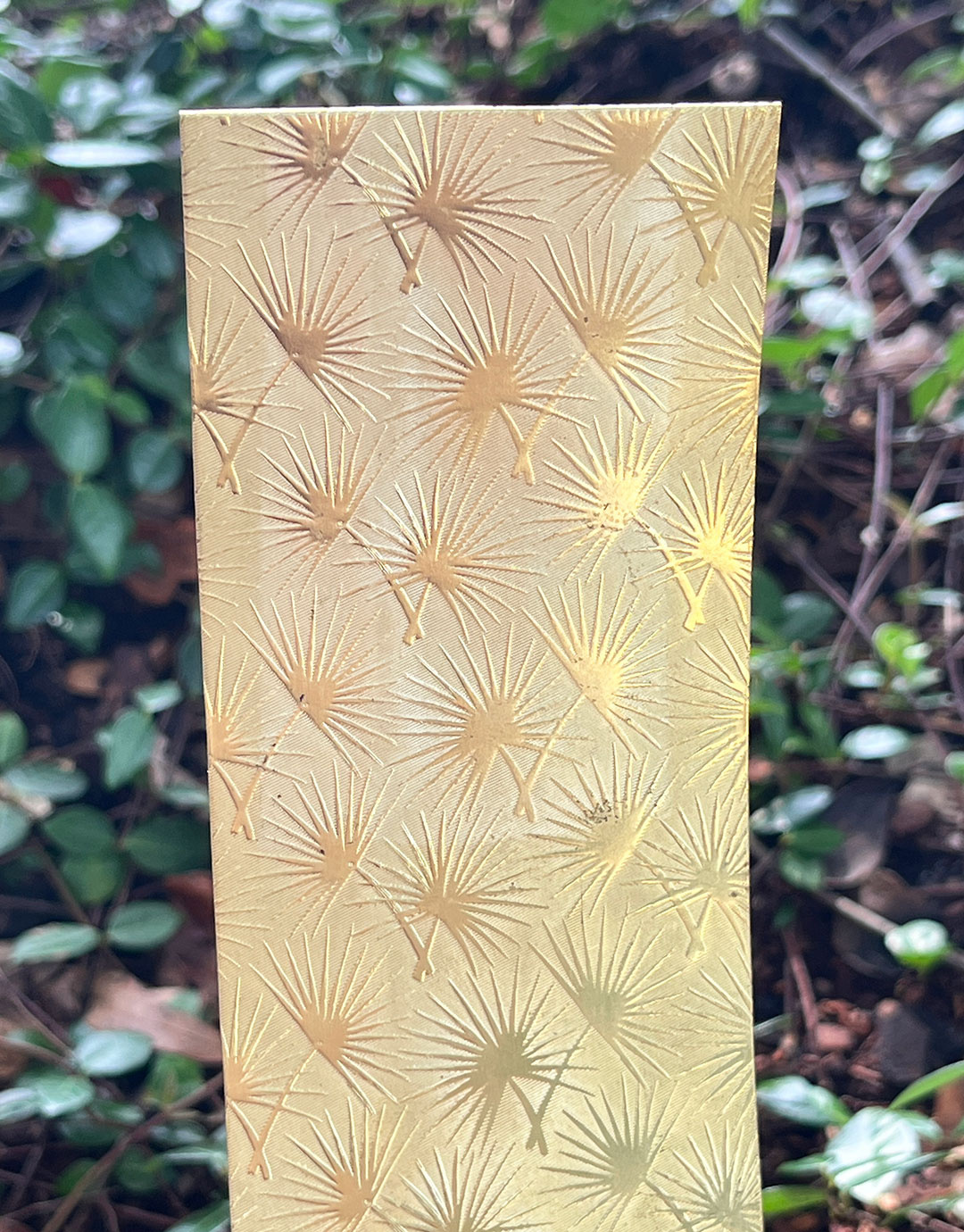 BSP265 "Spiky Leaf" Patterned Brass Sheet 2-1/2" Wide