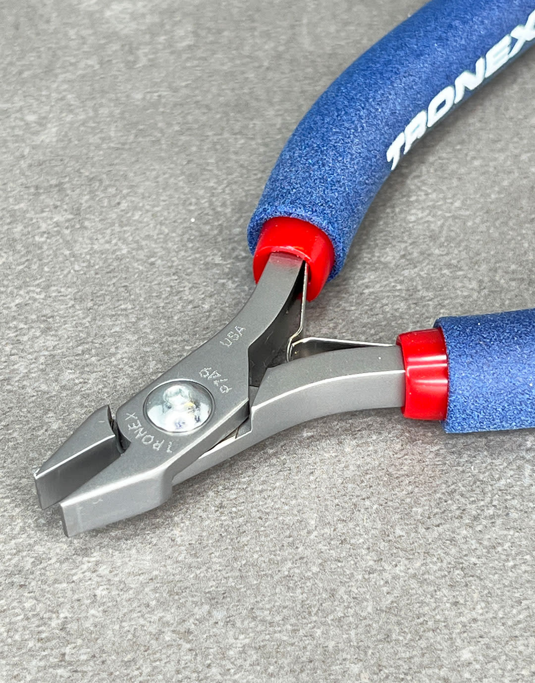 Tronex PL30749A = Tronex 749 Medium Angled Stubby Chain Nose Pliers - Long Handle