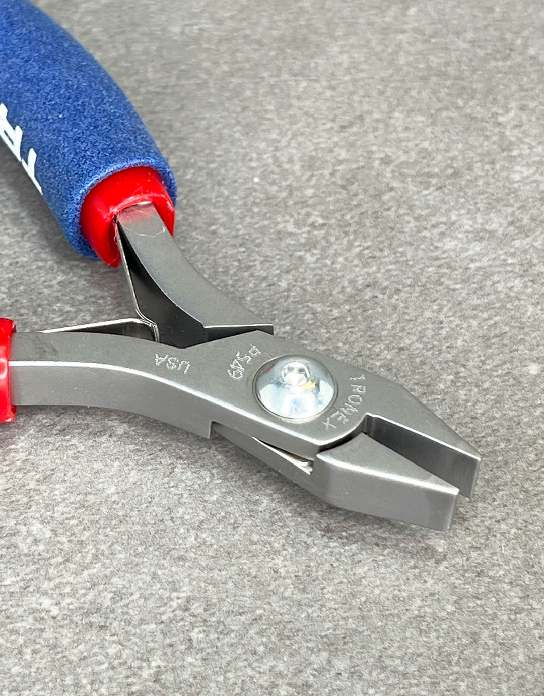 Tronex PL30749A = Tronex 749 Medium Angled Stubby Chain Nose Pliers - Long Handle