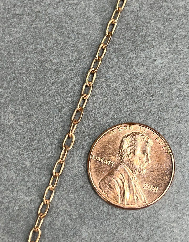 800BR-08 = Brass Oval Cable Chain 2.3mm wide (FOOT)