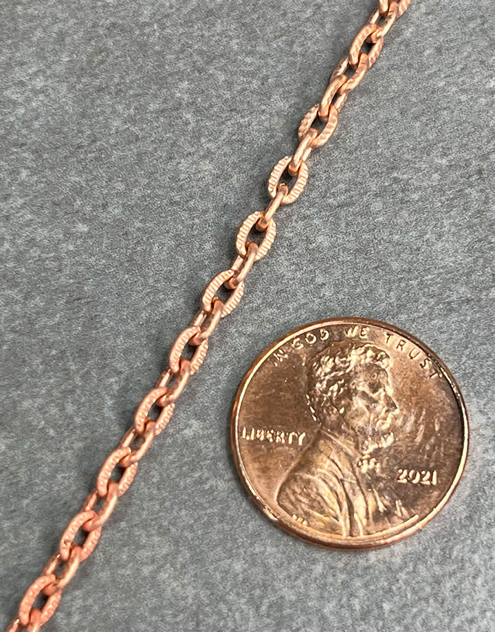 800BR-09 = Brass Fancy Oval Cable Chain 3.2mm wide (FOOT)