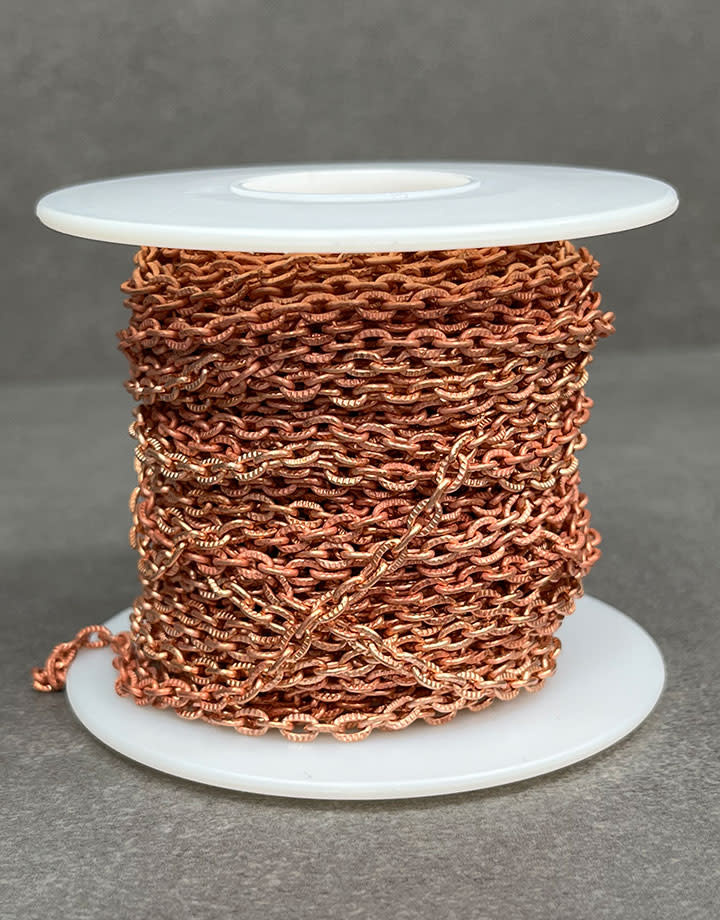 800BR-09 = Brass Fancy Oval Cable Chain 3.2mm wide (FOOT)