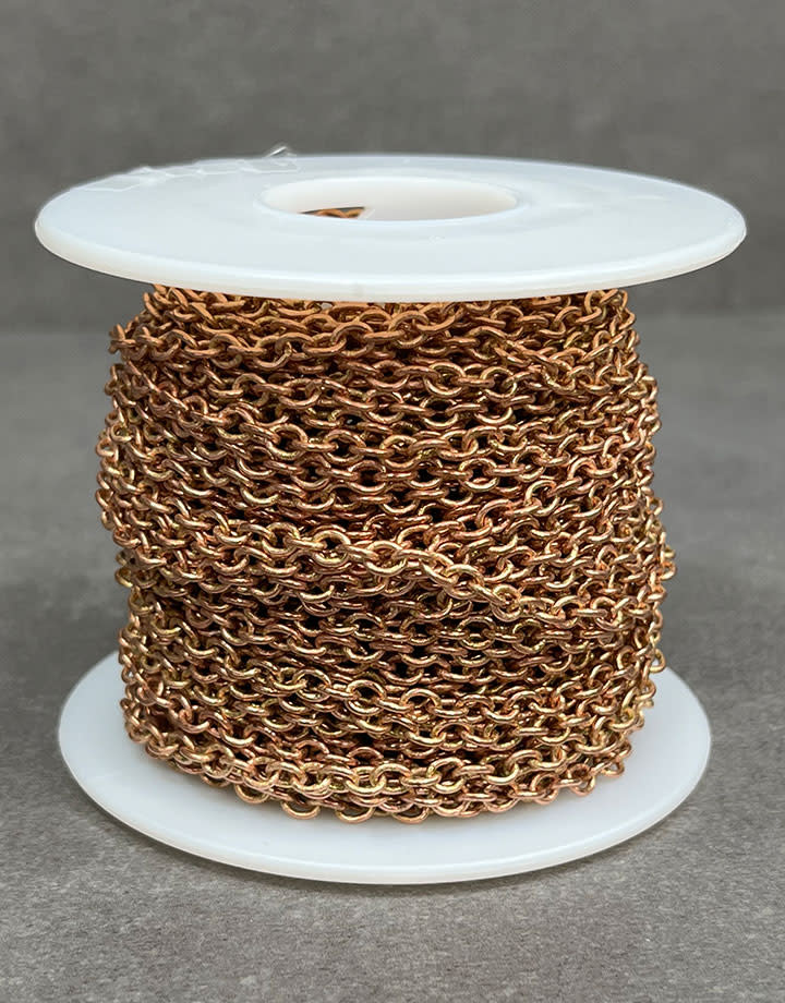 800BR-10 = Brass Round Cable Chain 3.6mm wide (FOOT)