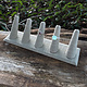 DRG7245 = Grey Linen Five Ring Finger Display 8'' x 2-1/2'' x 2-1/8''H