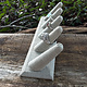 DRG7245 = Grey Linen Five Ring Finger Display 8'' x 2-1/2'' x 2-1/8''H