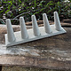 DRG7245 = Grey Linen Five Ring Finger Display 8'' x 2-1/2'' x 2-1/8''H