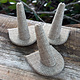 DRG3239 = Burlap Single Ring Finger Display 1/2 Round Base 2-1/8'' x 2-1/2'' x 2-1/8H'' (Pkg of 3)
