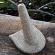 DRG3239 = Burlap Single Ring Finger Display 1/2 Round Base 2-1/8'' x 2-1/2'' x 2-1/8H'' (Pkg of 3)