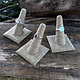 DRG3241 = Burlap Single Ring Finger Display Square Base 2'' x 2-1/2'' x 2-3/8''H (Pkg of 3)