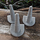 DRG7239 = Grey Linen Single Ring Finger Display 1/2 Round Base 2-1/8'' x 2-1/2'' x 2-1/8H'' (Pkg of 3)
