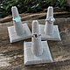 DRG7241 = Grey Linen Single Ring Finger Display Square Base 2'' x 2-1/2'' x 2-3/8''H (Pkg of 3)