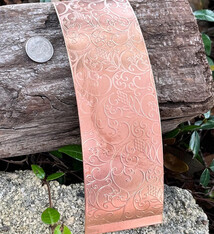 CSP49 = Patterned Copper Sheet ''Grapevine'' 2'' x 6'' (Choose Gauge)