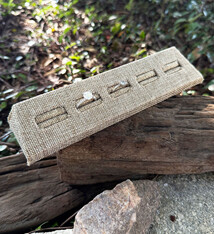 DRG3195 = Burlap 5 Slot Ring Tray 8-1/8''W x 1-1/8''H