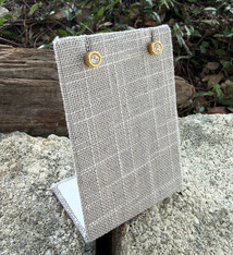 DER7001 = Grey Linen Earring Display 2-1/2'' wide x 3-1/2'' high (Pkg of 3)