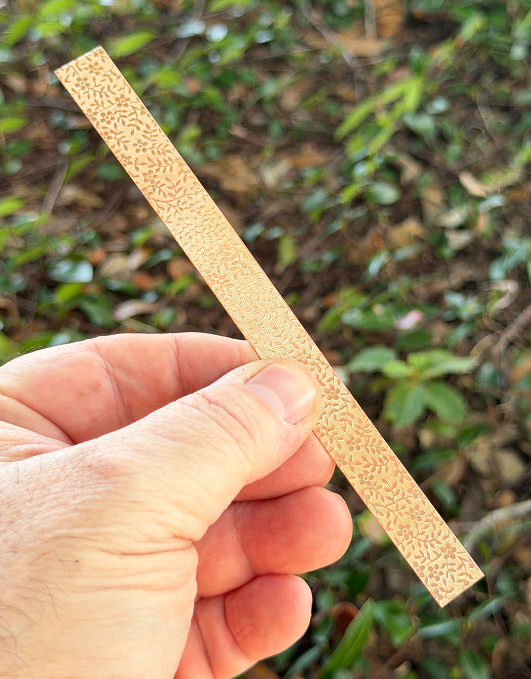 CSP347 = Pattern Copper Strips (Mini Floral) 6" x 1/2" 24ga (Pkg of 5)