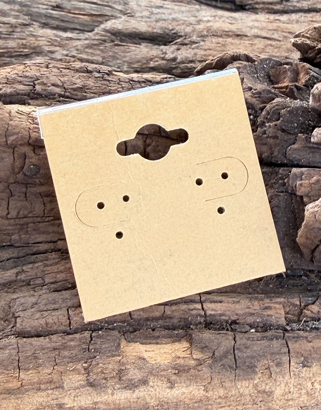 DER750 = Hanging Earring Card Kraft Paper Covered  1.5''  ''PLAIN'' (Pkg of 100)