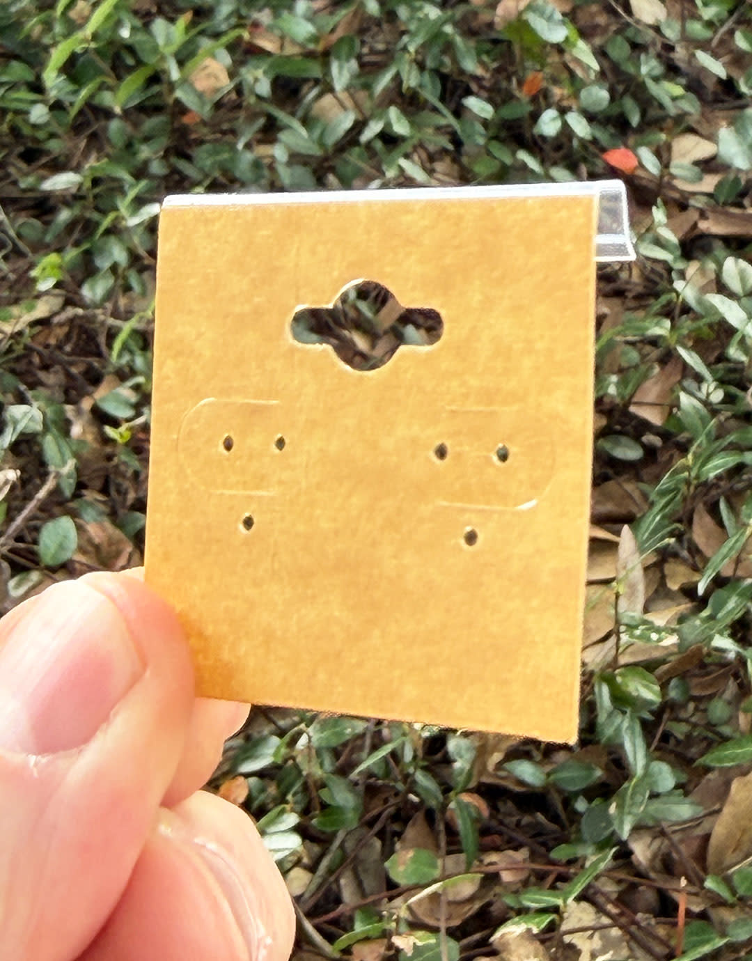 DER750 = Hanging Earring Card Kraft Paper Covered  1.5''  ''PLAIN'' (Pkg of 100)