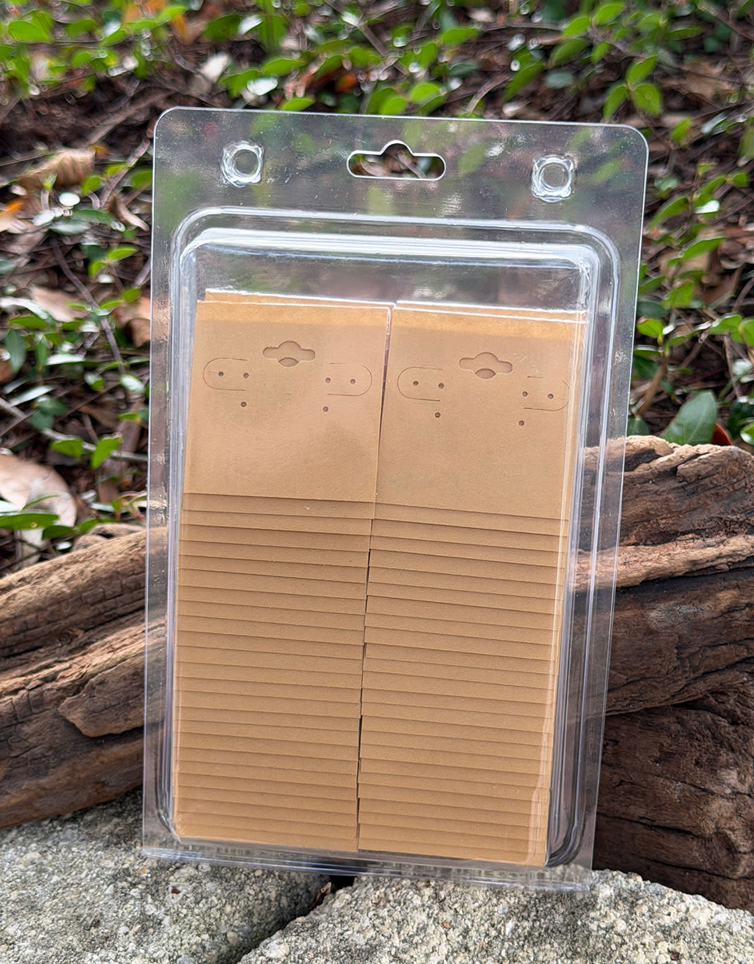 DER751 = Hanging Earring Card Kraft Paper Covered  2''  ''PLAIN'' (Pkg of 100)