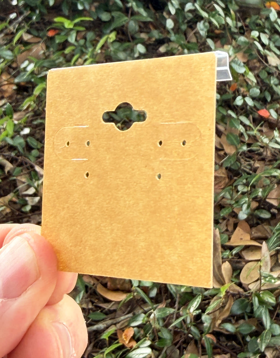 DER751 = Hanging Earring Card Kraft Paper Covered  2''  ''PLAIN'' (Pkg of 100)