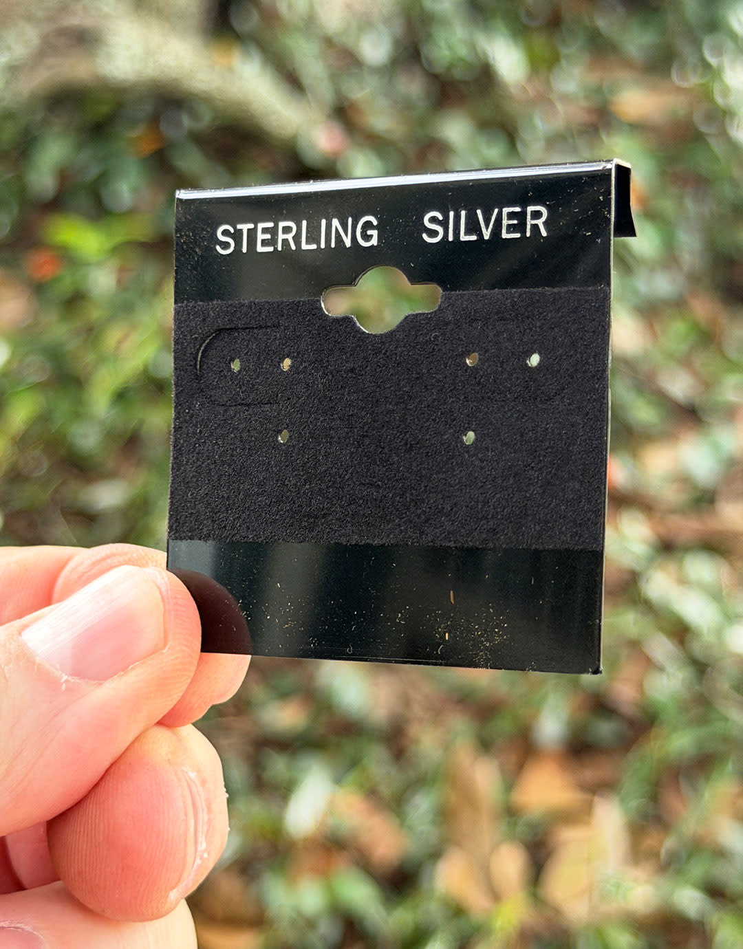 DER802 = Hanging Earring Cards Black 2'' Imprint ''Sterling'' (Pkg of 100)