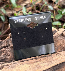 DER802 = Hanging Earring Cards Black 2'' Imprint ''Sterling'' (Pkg of 100)