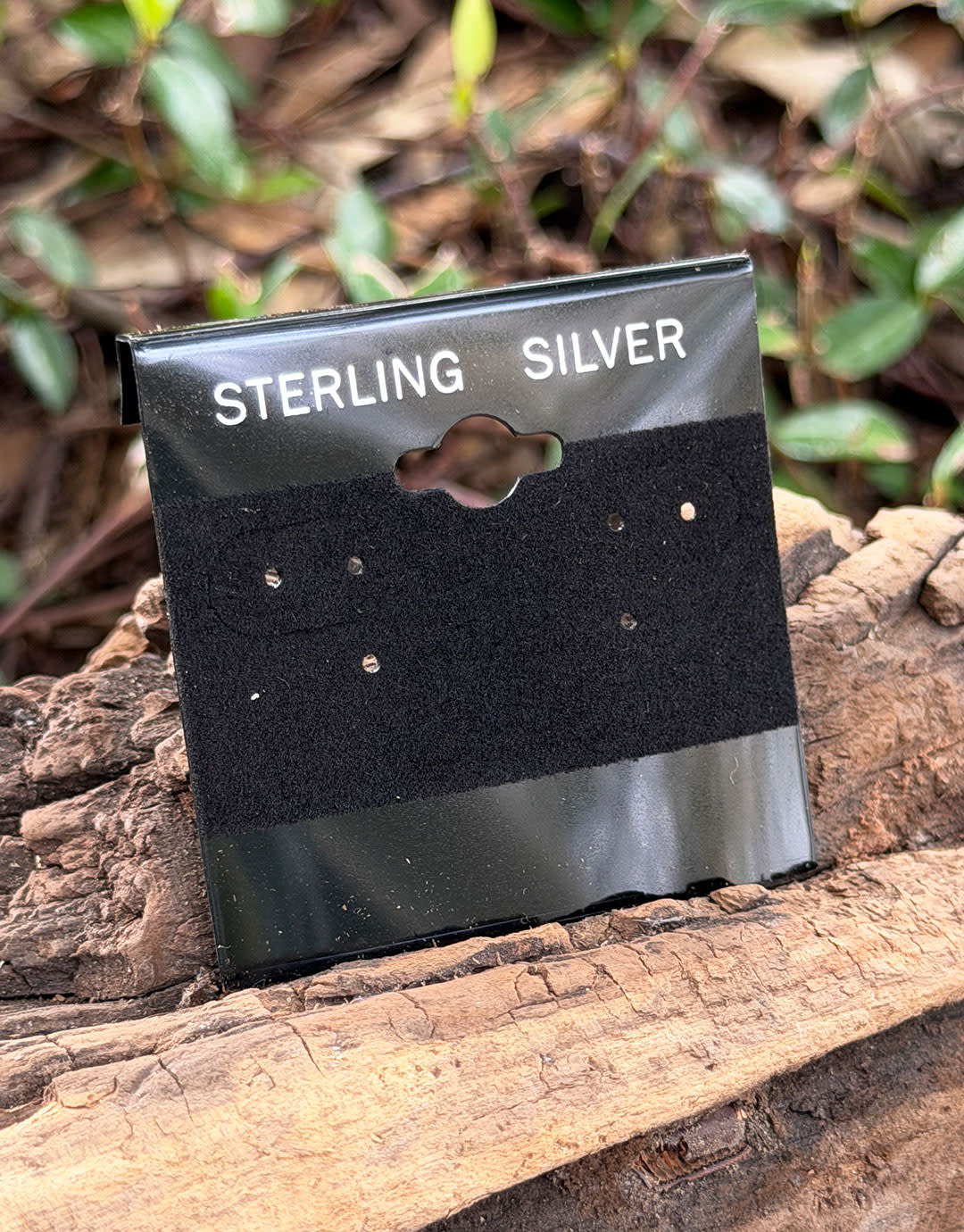 DER802 = Hanging Earring Cards Black 2'' Imprint ''Sterling'' (Pkg of 100)