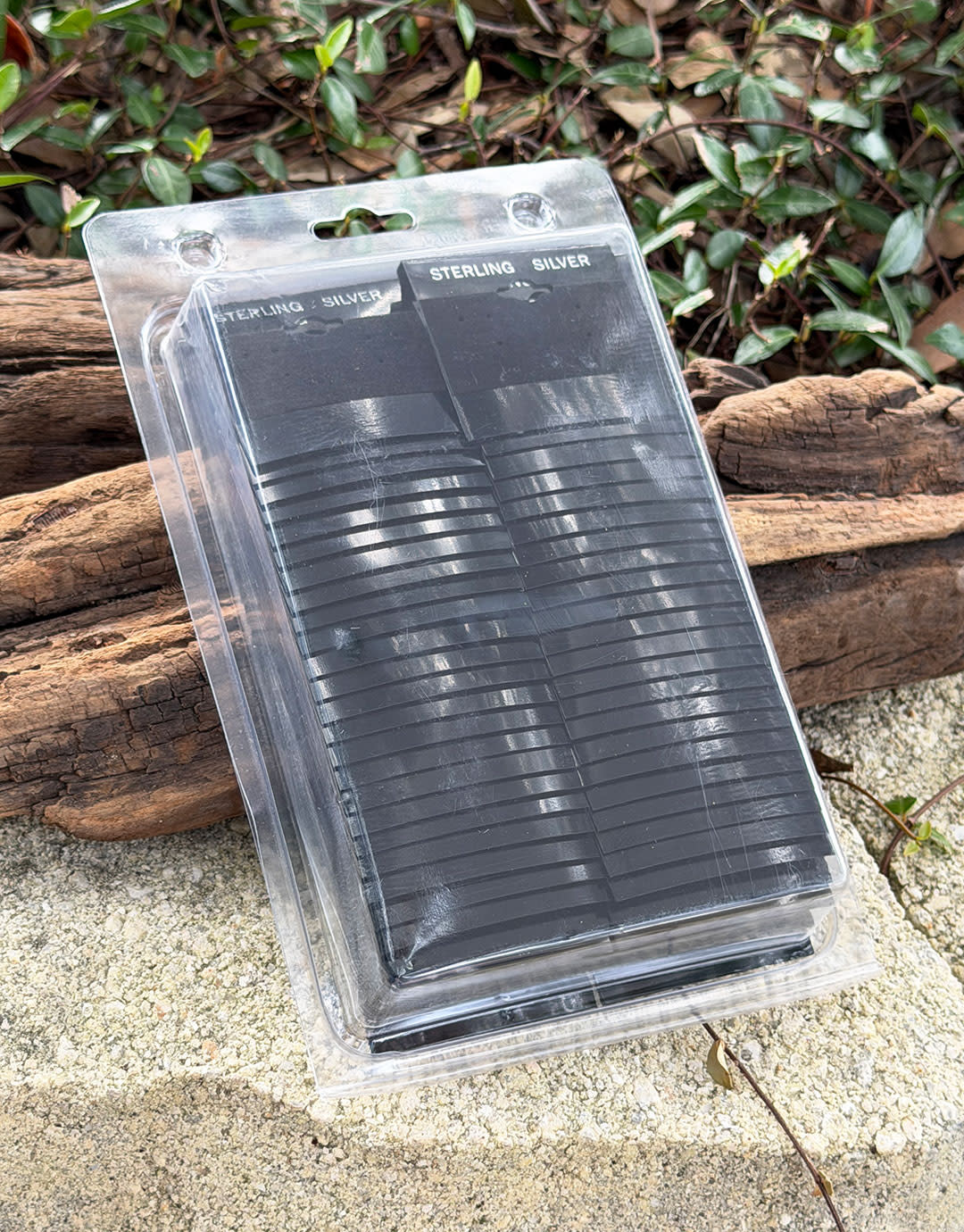 DER802 = Hanging Earring Cards Black 2'' Imprint ''Sterling'' (Pkg of 100)