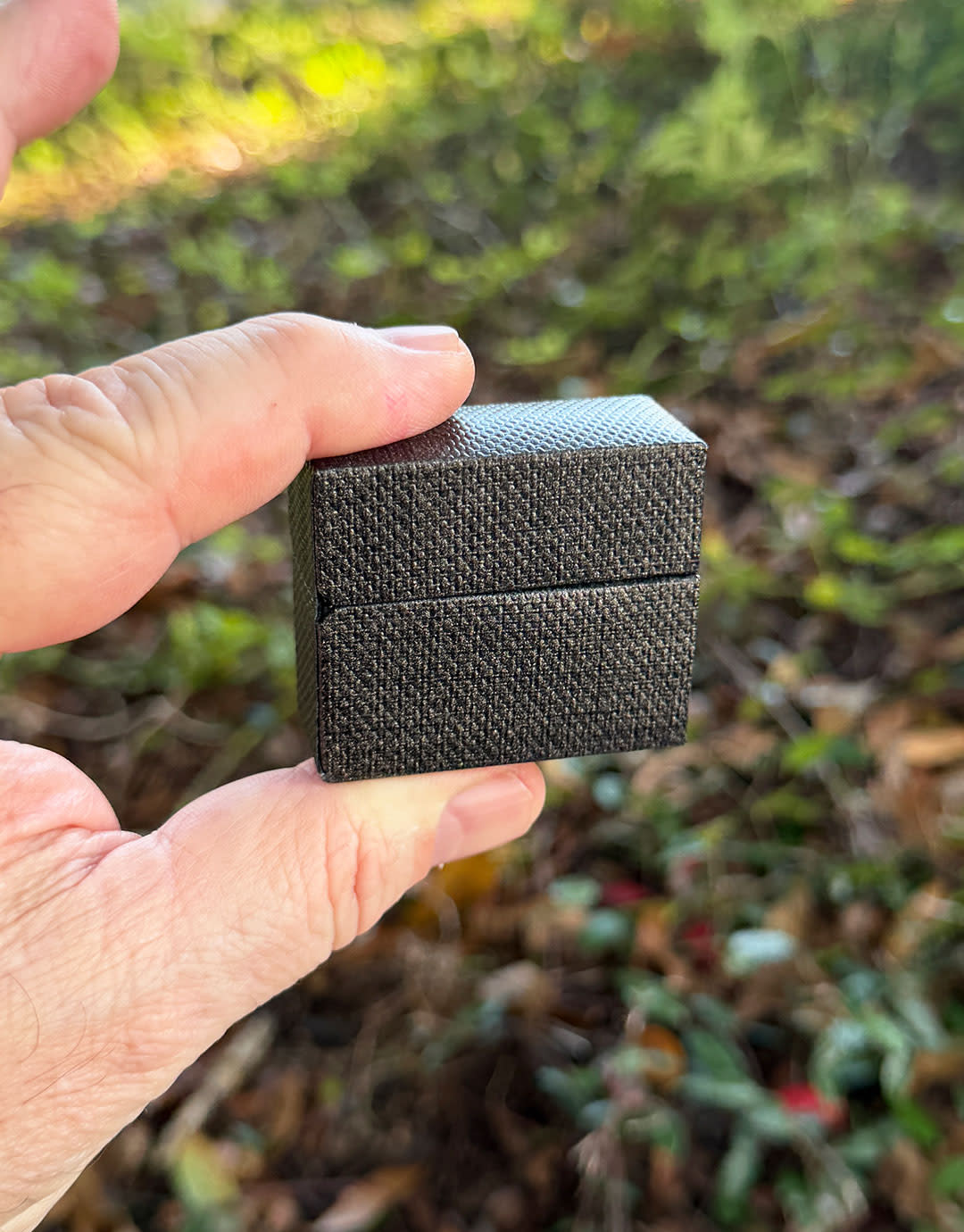 DBX6020 = Mini Proposal Engagement Ring Box Grey/Black