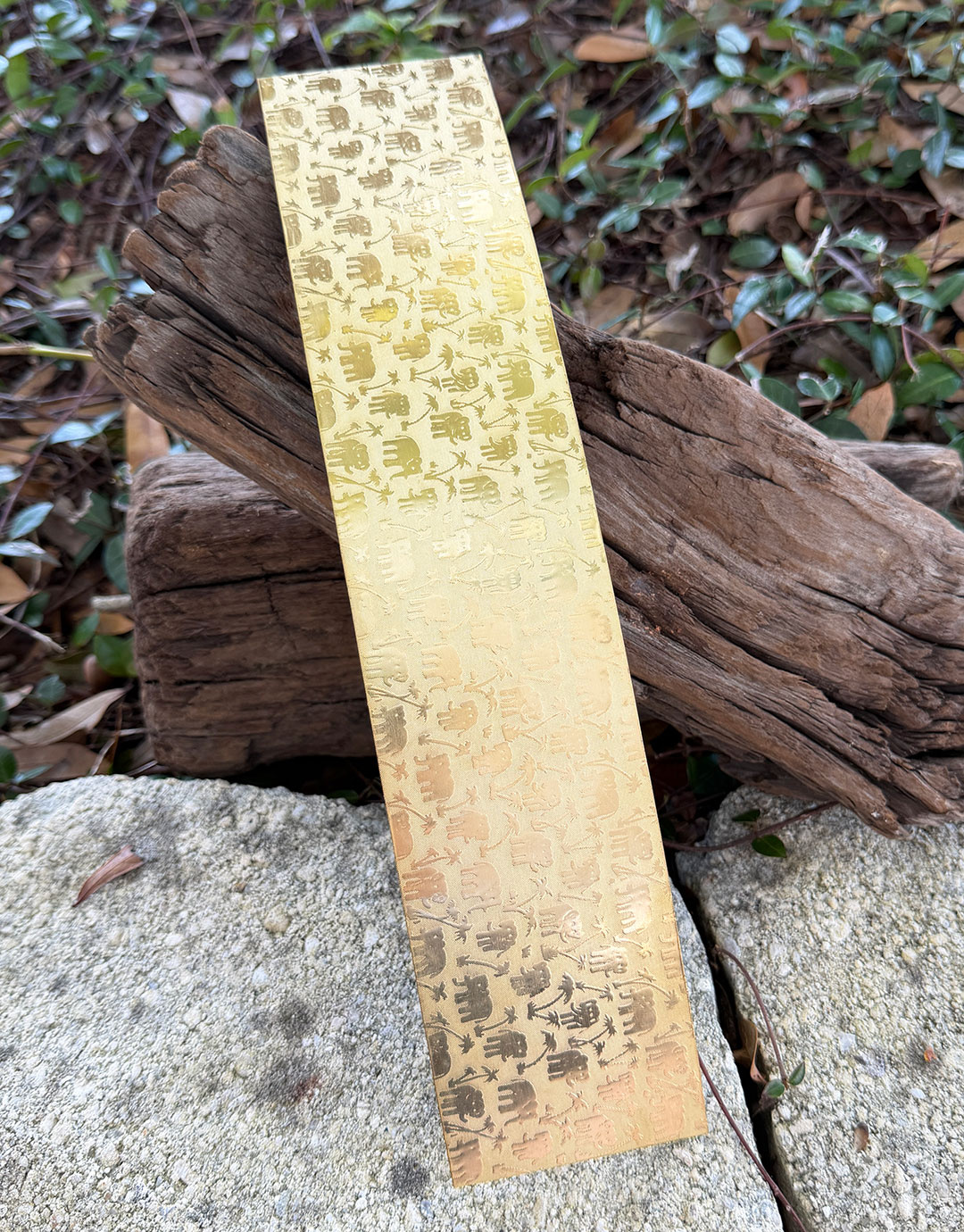 BSP248 "Elephant" Patterned Brass Sheet 2-1/2" Wide