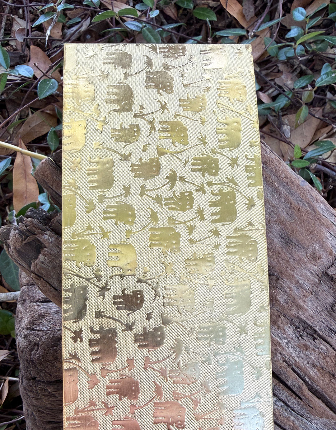 BSP248 "Elephant" Patterned Brass Sheet 2-1/2" Wide