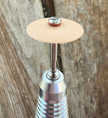 Dedeco ST9473 = Sunburst 7/8" x 1/8" Knife Wheels - Peach 2500grit (pkg/6)