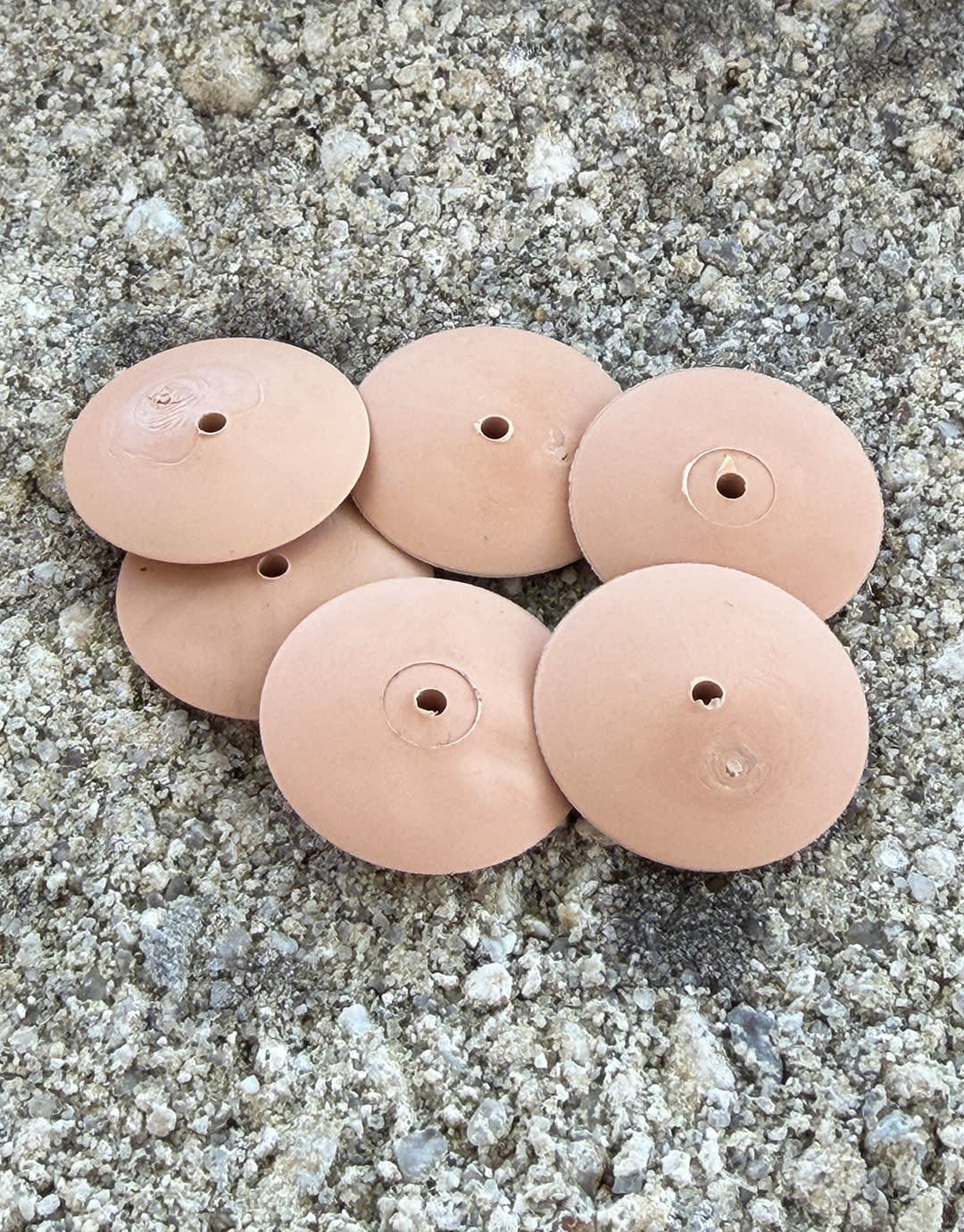 Dedeco ST9473 = Sunburst 7/8" x 1/8" Knife Wheels - Peach 2500grit (pkg/6)