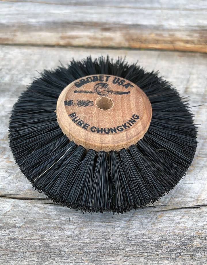 Grobet USA 16.390 = Wood Hub Bristle Brush 3 Rows 3" dia.