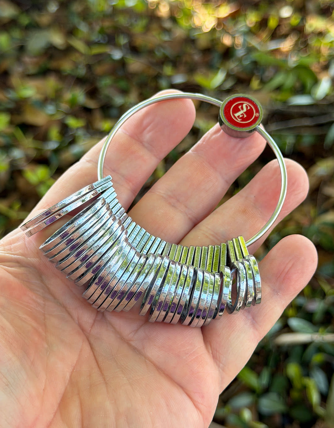 GA259 = Flat Metal Finger Sizer Set (0-15 US)