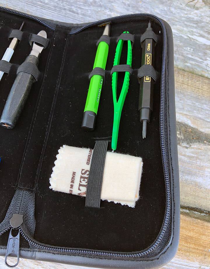 BA114 = BATTERY TOOL KIT - LEATHER POUCH